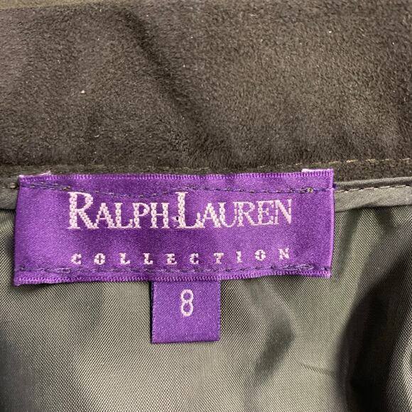 RALPH LAUREN Size 8 Green Suede Pencil Below Knee Skirt - Picture 5 of 6
